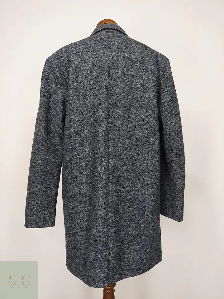 Abrigo Recto en Paño Texturizado Melange DKNY Talla L 7
