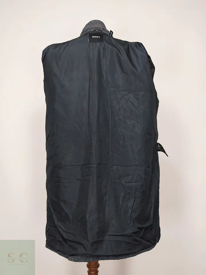 Abrigo Recto en Paño Texturizado Melange DKNY Talla L 8