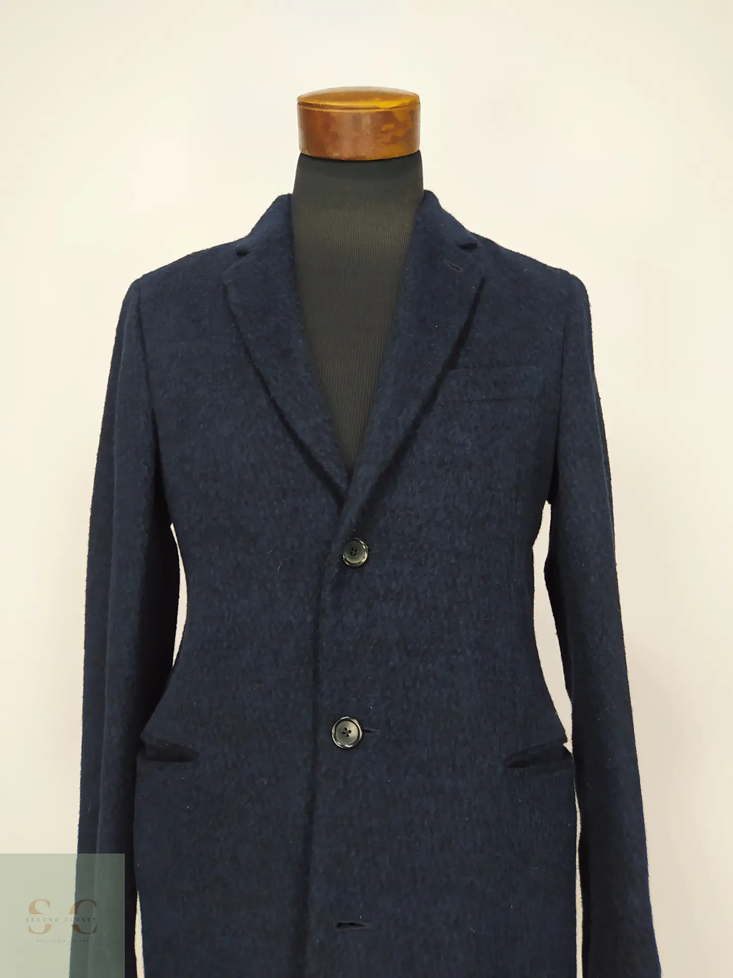 Abrigo Overcoat de Paño Texturado en Mezcla de Lana y Alpaca PS Paul Smith Talla SM 3