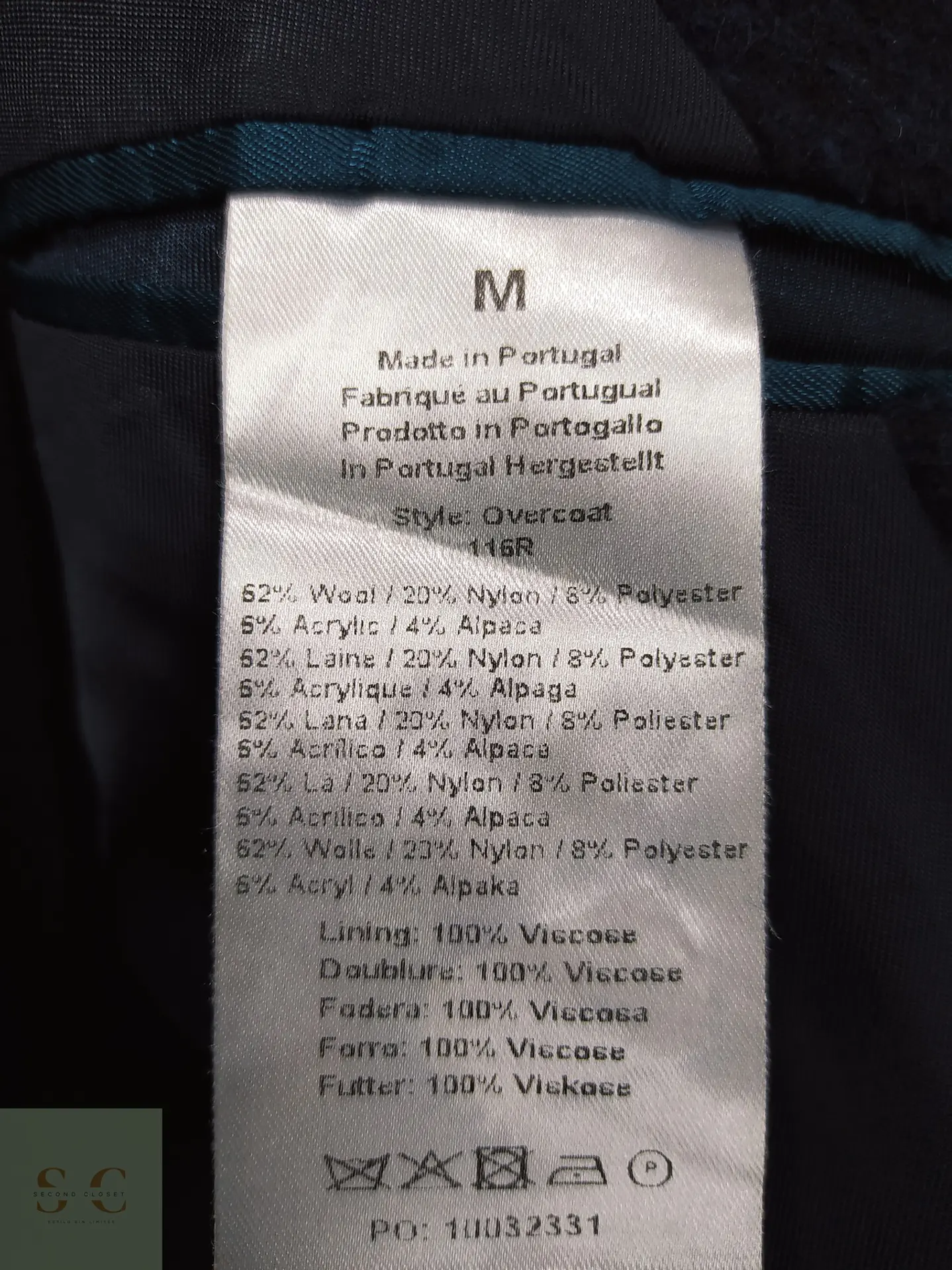 Abrigo Overcoat de Paño Texturado en Mezcla de Lana y Alpaca PS Paul Smith Talla SM 6