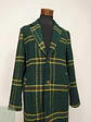 Abrigo Largo en Paño Tartán Verde con Solapa Clásica Forever 21 Men Talla ML - Miniatura 2