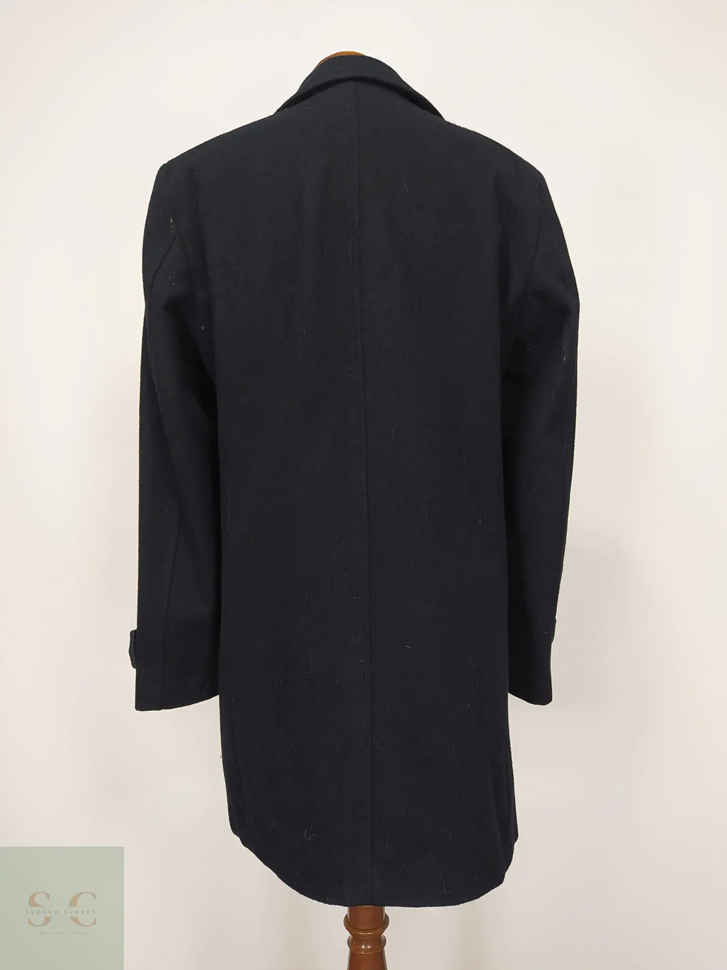 Abrigo Peacoat Cruzado en Paño de Lana Coolwater Talla ML 7