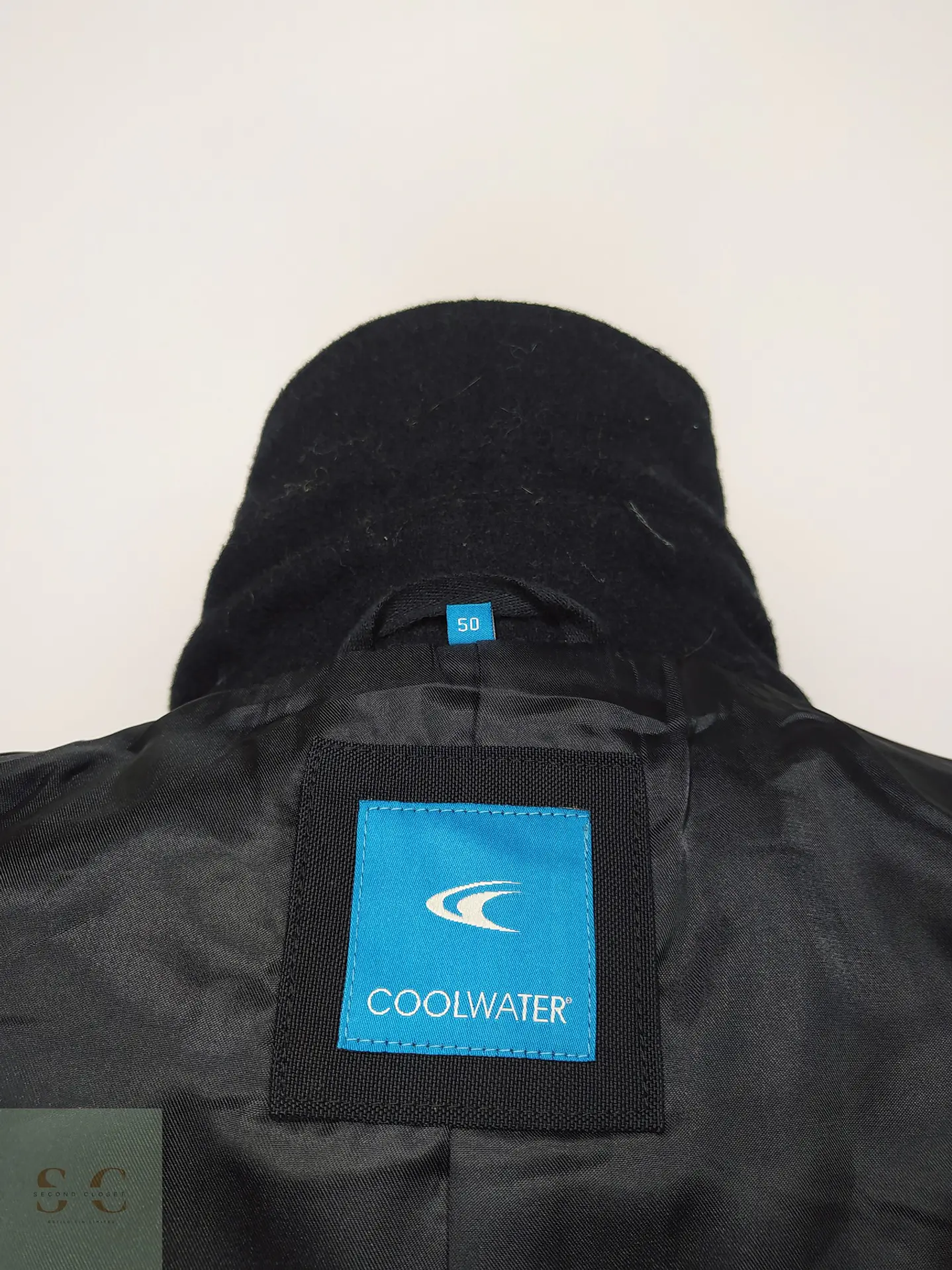 Abrigo Peacoat Cruzado en Paño de Lana Coolwater Talla ML 8