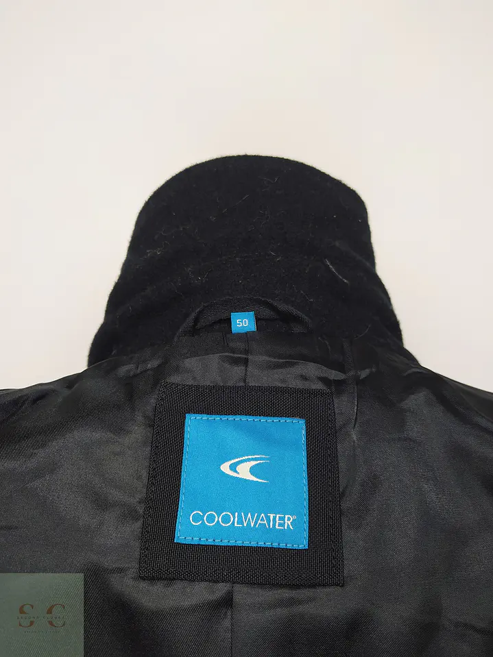 Abrigo Peacoat Cruzado en Paño de Lana Coolwater Talla ML 8