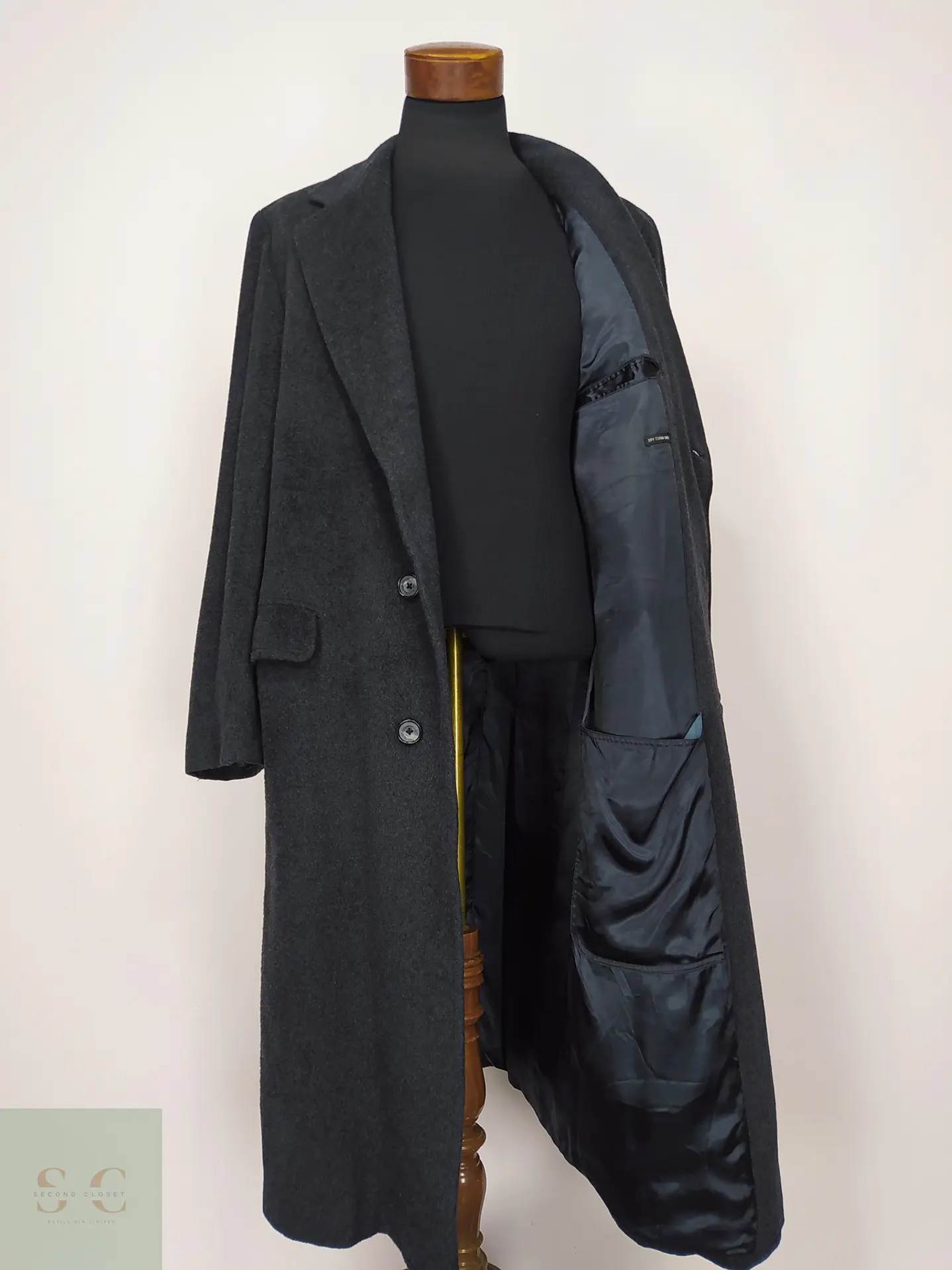 Abrigo Largo de Paño Recto Cheshire Clothes Talla L 5