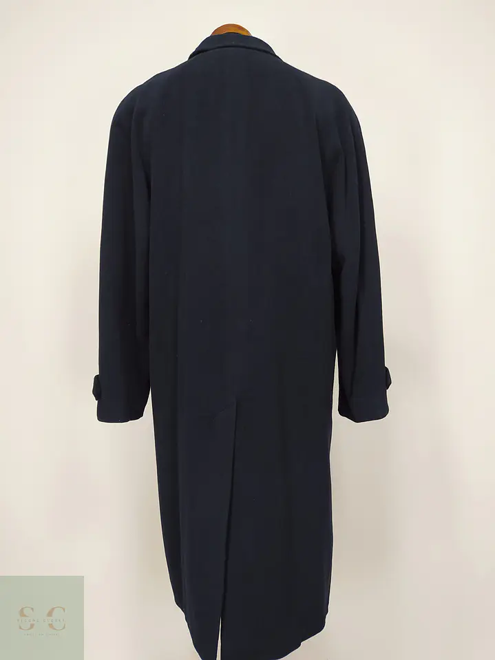 Abrigo Largo Balmacaan de Paño Azul Marino Cashmer Lana Talla XL 7