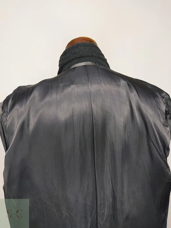 Abrigo Largo de Paño de Lana Charcoal Talla L 8