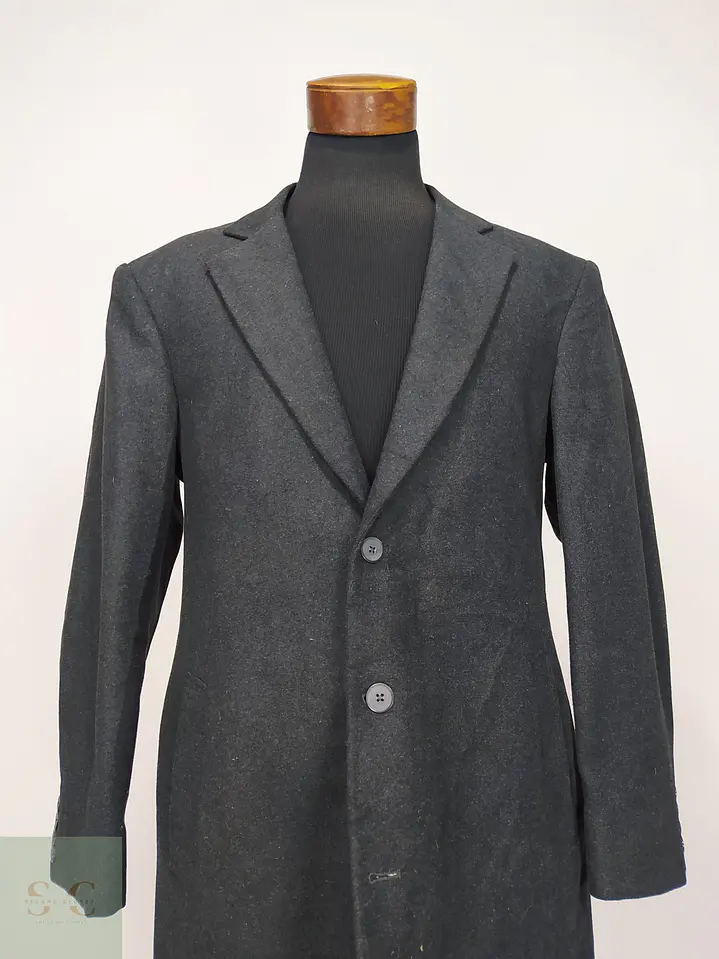 Abrigo Sartorial de Paño en Tono Gris Plomo Mobin Tailor Talla XL 2