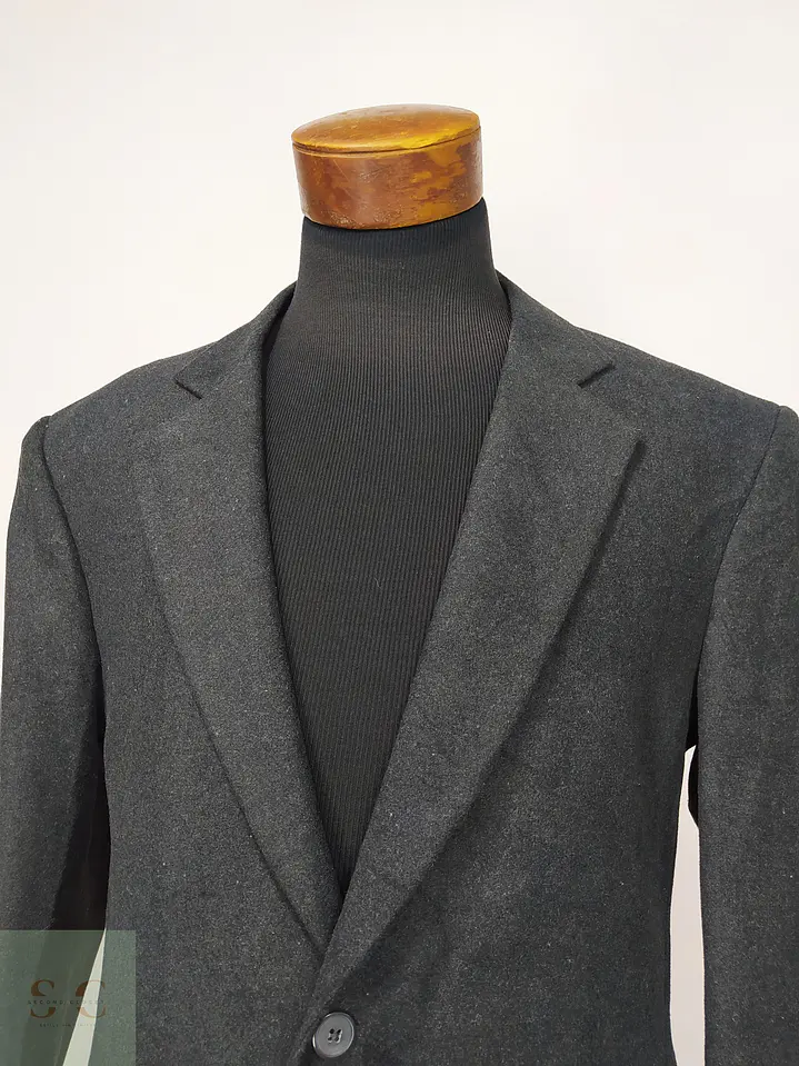 Abrigo Sartorial de Paño en Tono Gris Plomo Mobin Tailor Talla XL 3