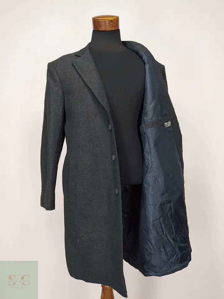 Abrigo Sartorial de Paño en Tono Gris Plomo Mobin Tailor Talla XL 5