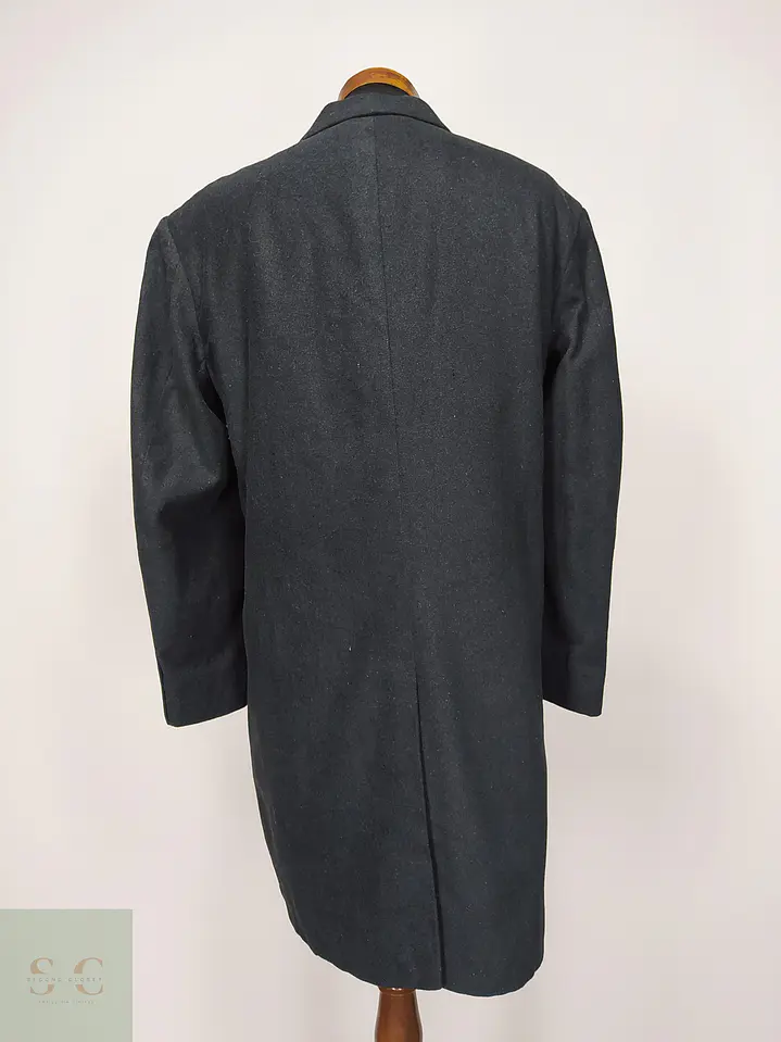 Abrigo Sartorial de Paño en Tono Gris Plomo Mobin Tailor Talla XL 6