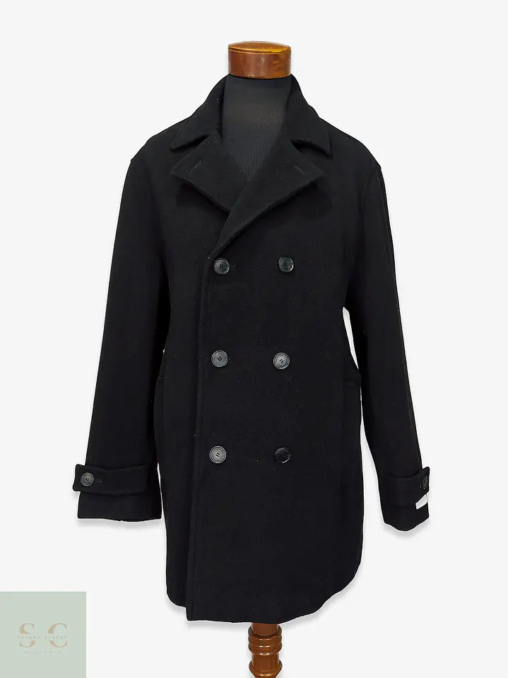 Abrigo Peacoat Cruzado en Paño de Lana Calvin Klein Talla L 1