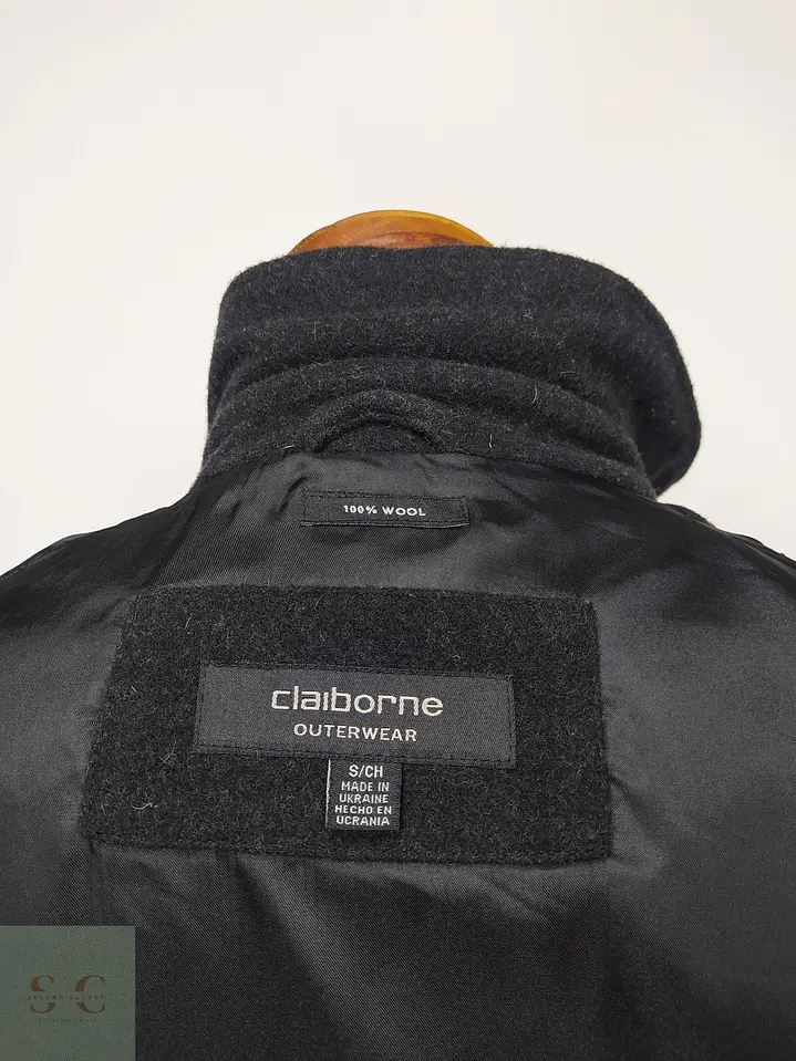 Chaqueta Utilitaria de Paño en Pura Lana Claiborne Talla M 8