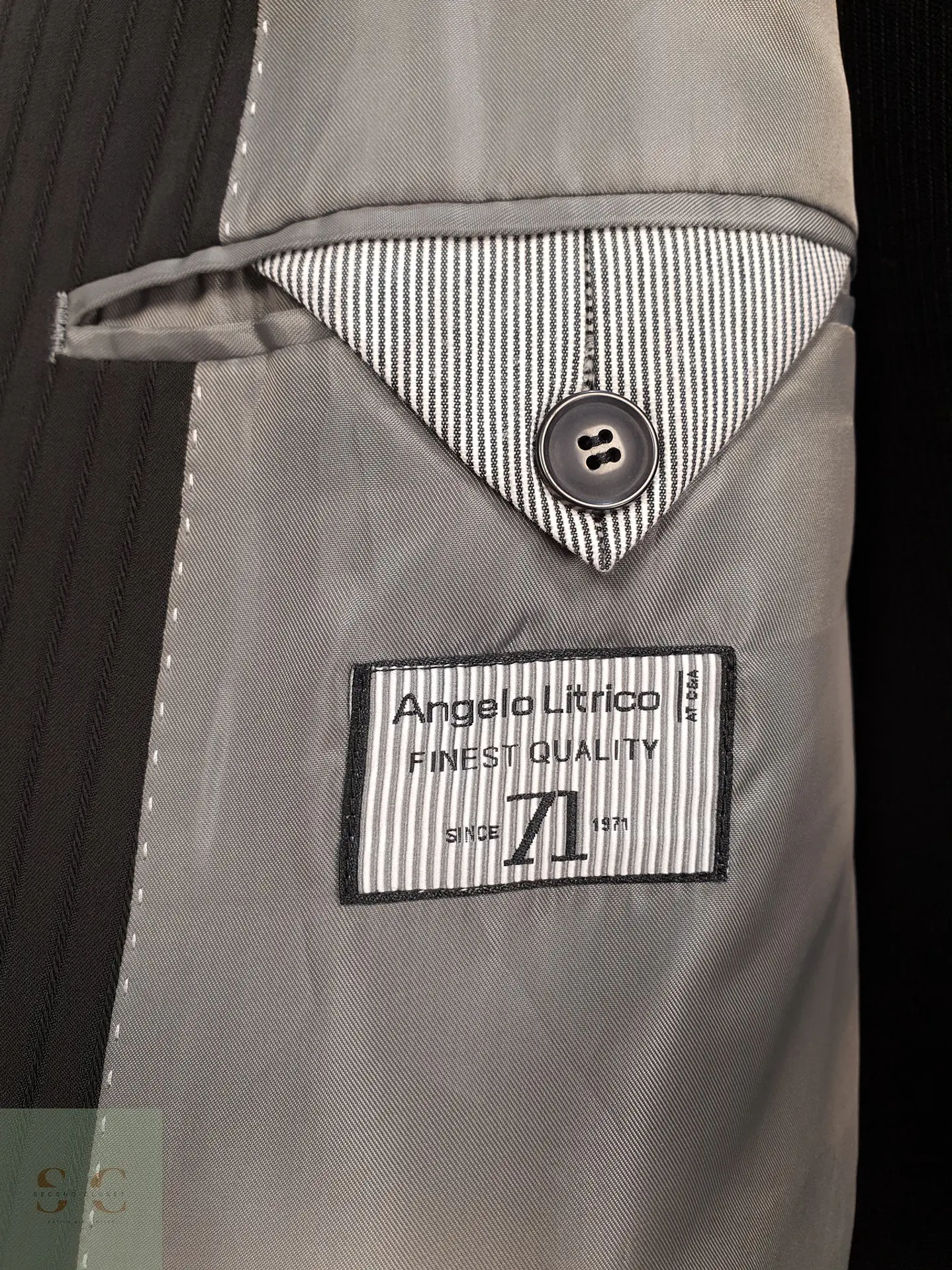 Blazer Sastre Estructurado en Rayas Diplomáticas Angelo Litrico Talla L 2
