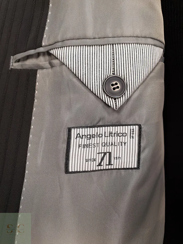 Blazer Sastre Estructurado en Rayas Diplomáticas Angelo Litrico Talla L 2