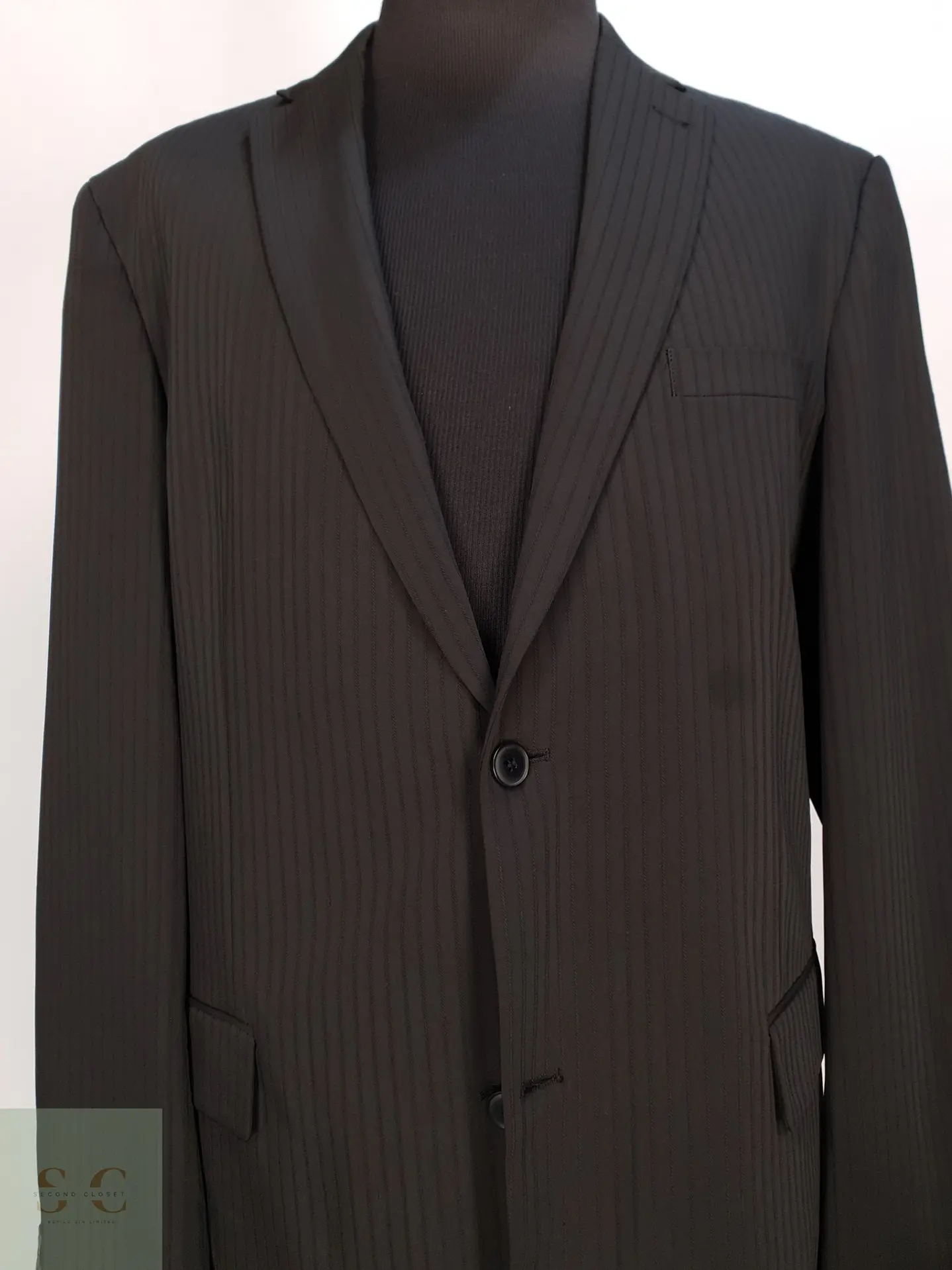 Blazer Sastre Estructurado en Rayas Diplomáticas Angelo Litrico Talla L 6