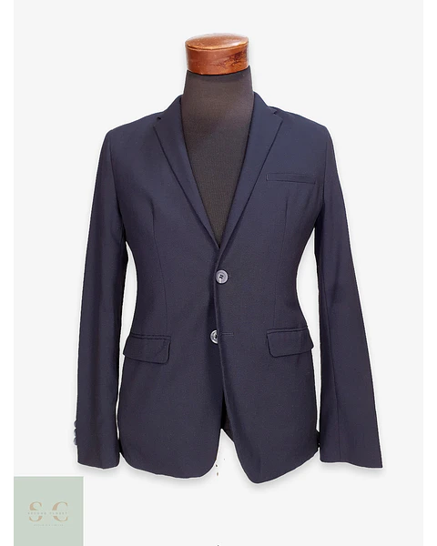 Blazer Estructurado Azul Marino con Solapa de Muesca C&A PREMIUM Talla XS