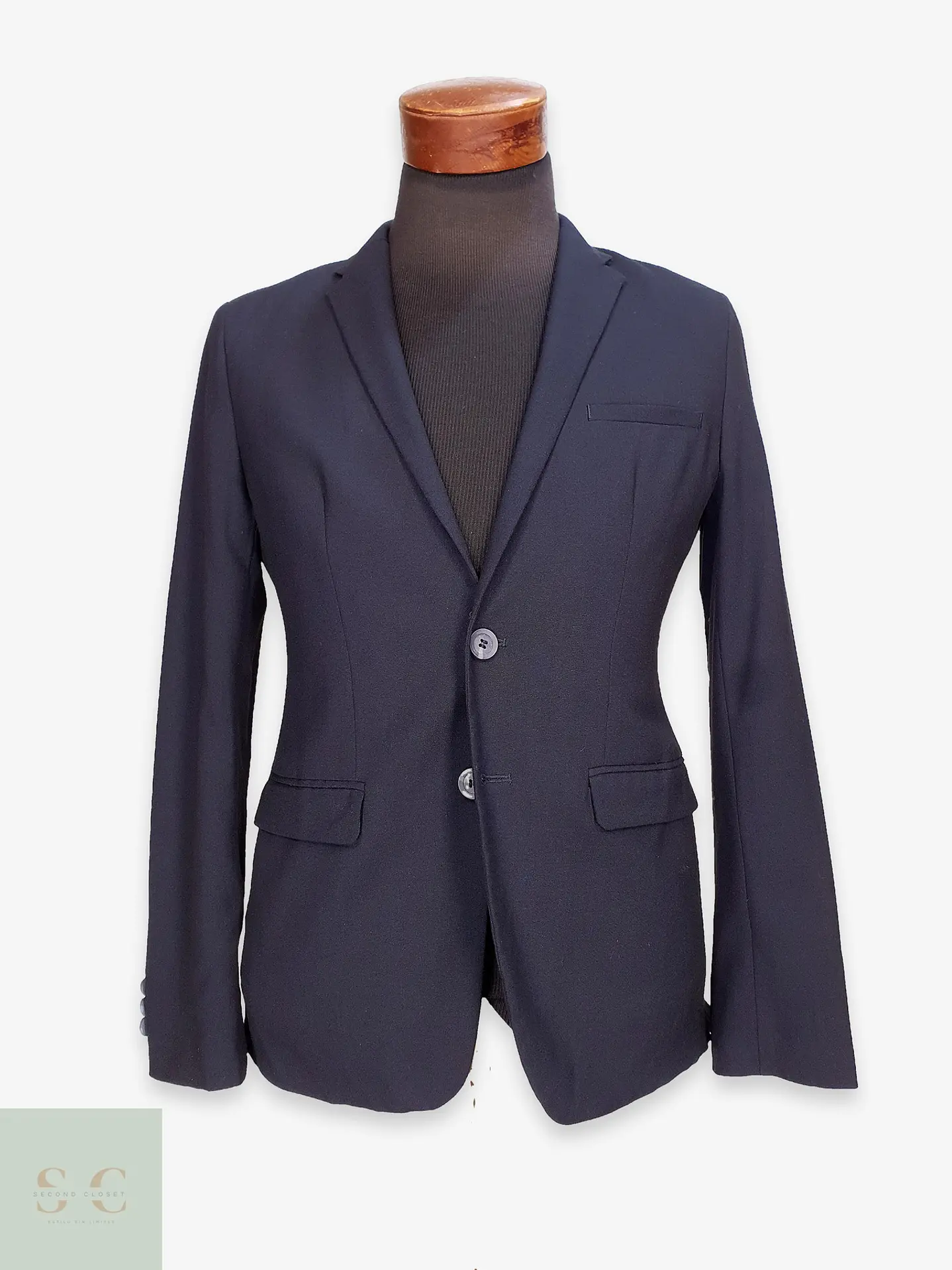 Blazer Estructurado Azul Marino con Solapa de Muesca C&A PREMIUM Talla XS 1