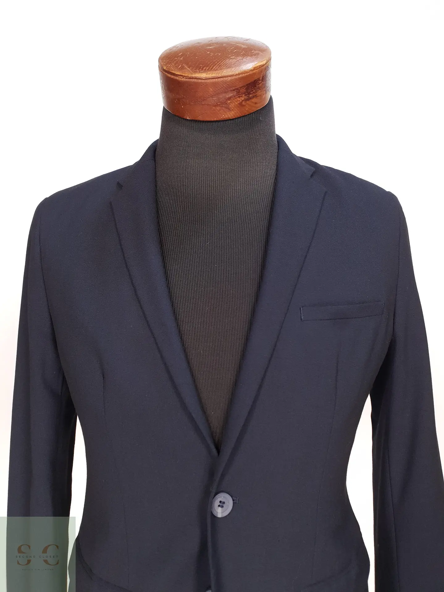 Blazer Estructurado Azul Marino con Solapa de Muesca C&A PREMIUM Talla XS 4