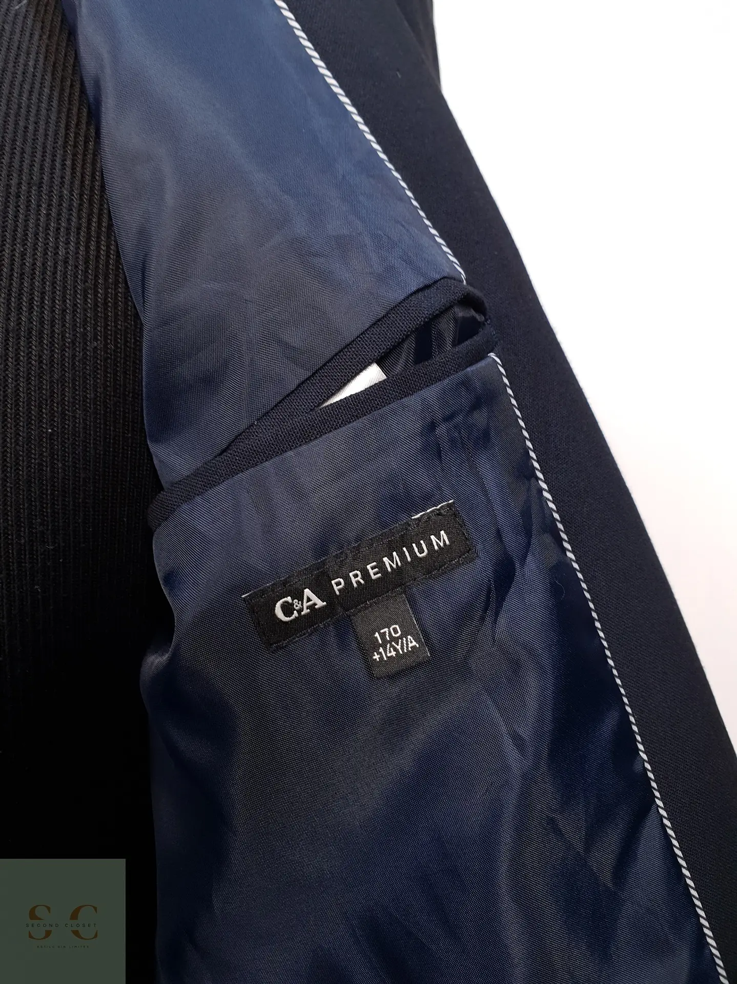 Blazer Estructurado Azul Marino con Solapa de Muesca C&A PREMIUM Talla XS 6