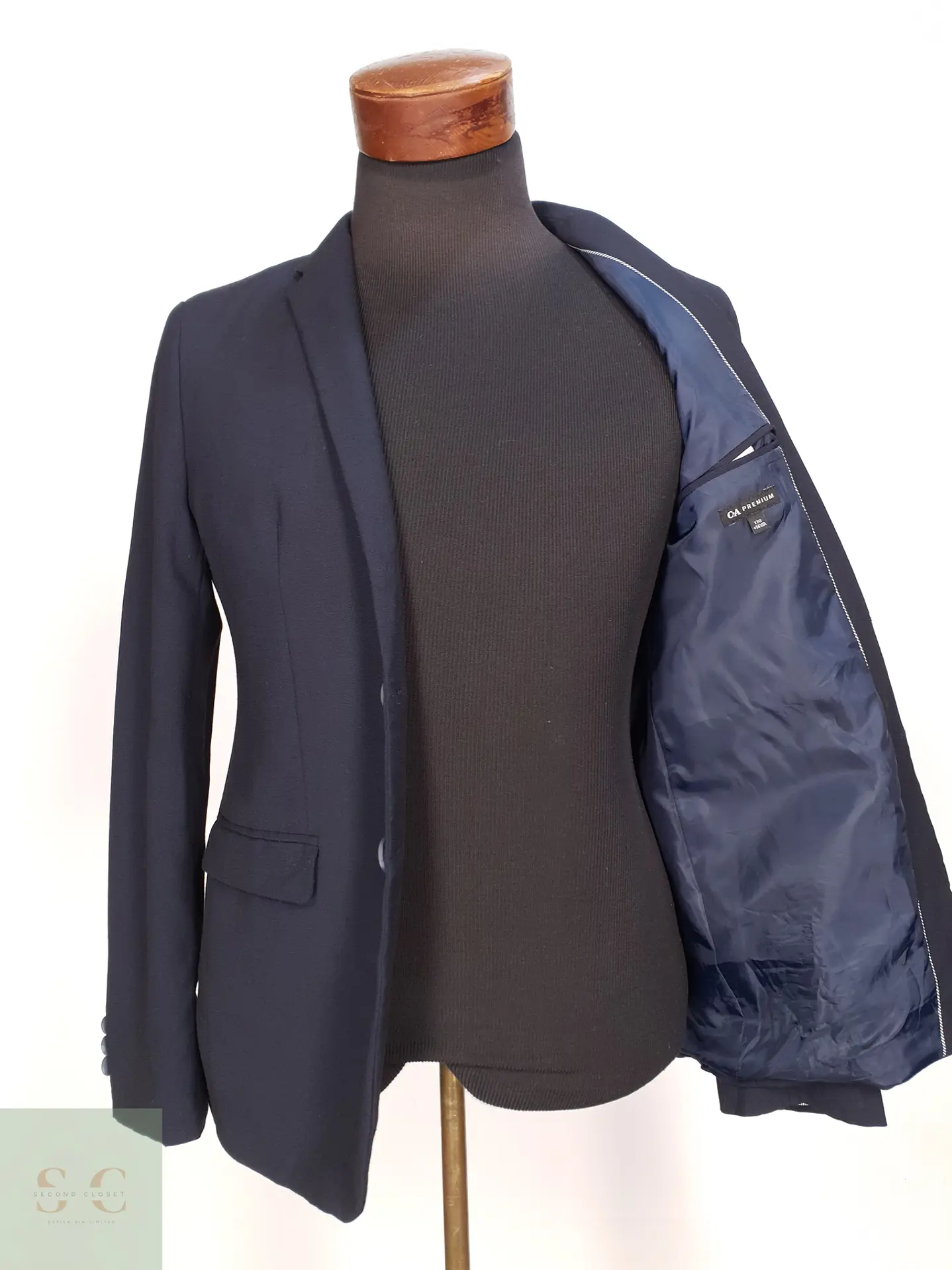 Blazer Estructurado Azul Marino con Solapa de Muesca C&A PREMIUM Talla XS 7