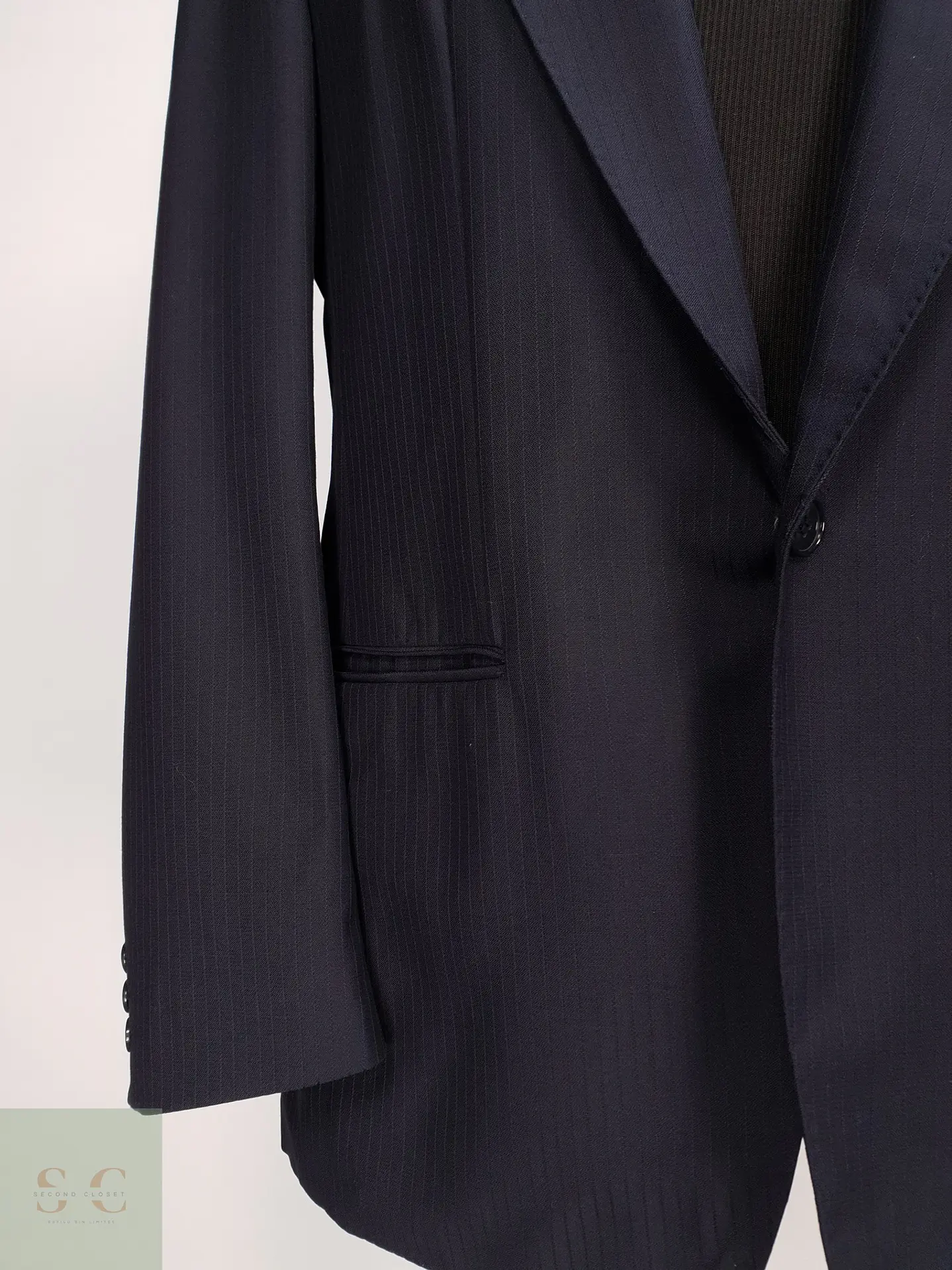 Blazer Diplomático Azul Marino con Solapa de Lanza Leithäuser Talla M 2