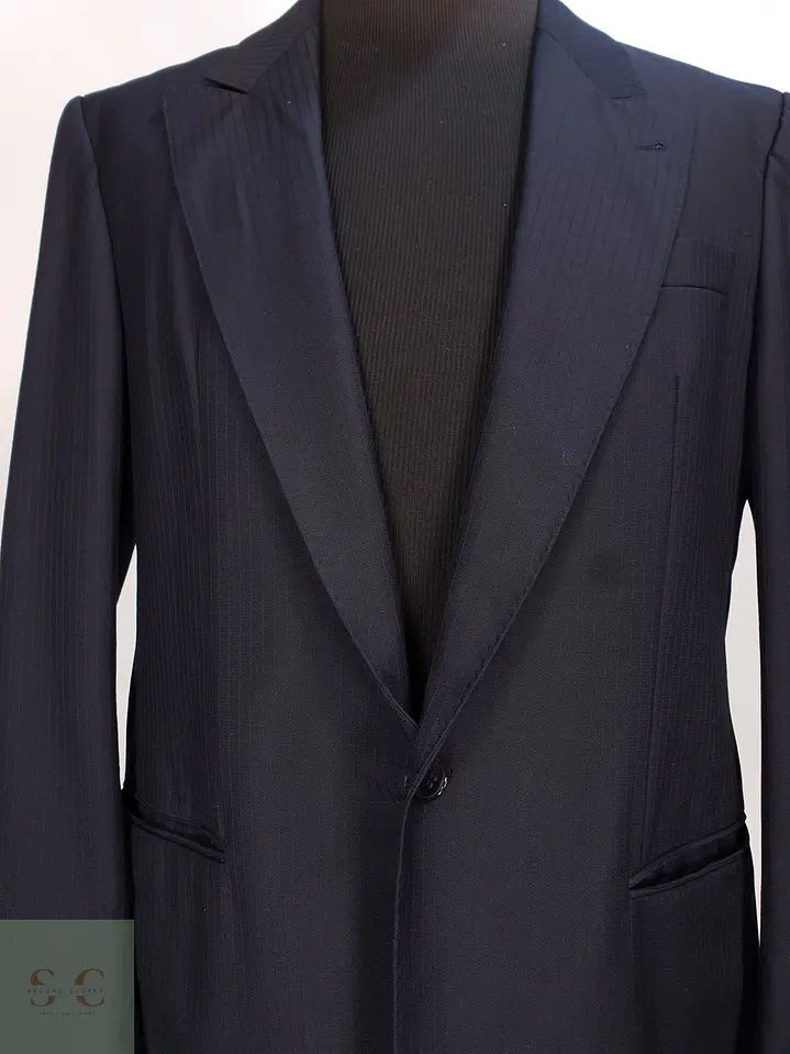 Blazer Diplomático Azul Marino con Solapa de Lanza Leithäuser Talla M 3