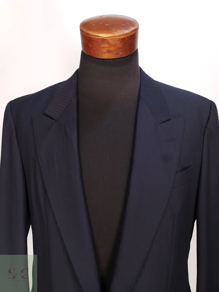 Blazer Diplomático Azul Marino con Solapa de Lanza Leithäuser Talla M 4