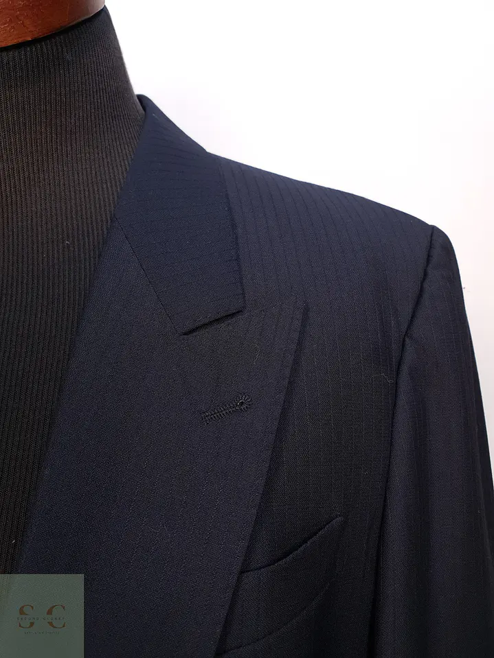 Blazer Diplomático Azul Marino con Solapa de Lanza Leithäuser Talla M 5