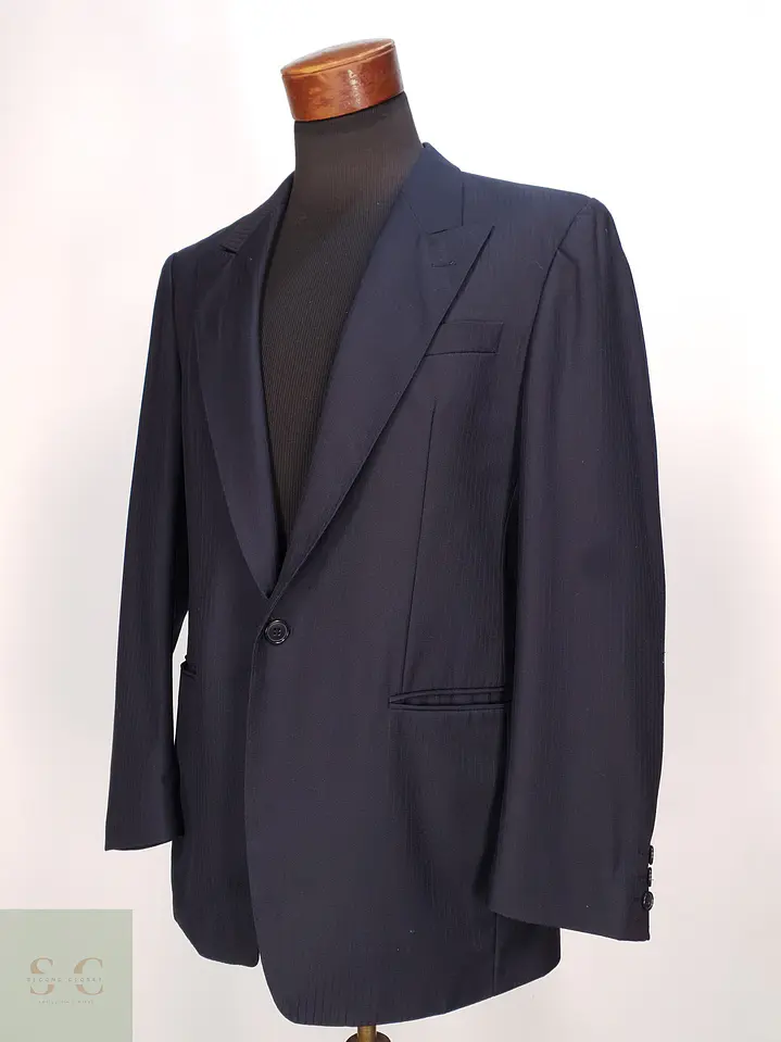 Blazer Diplomático Azul Marino con Solapa de Lanza Leithäuser Talla M 6