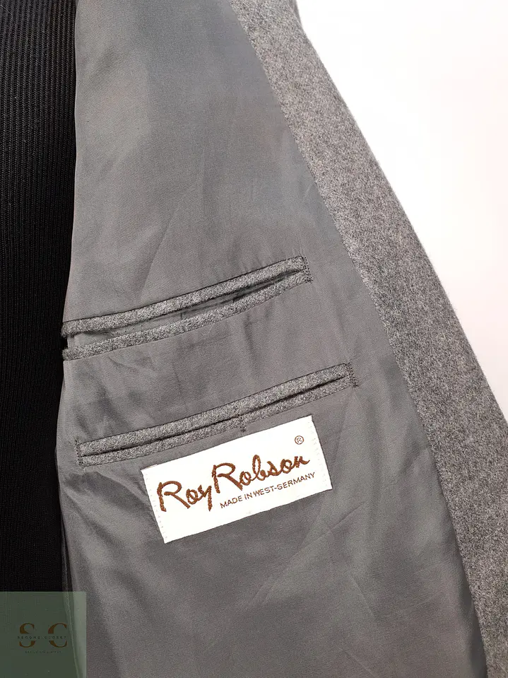 Blazer Clásico en Paño de Lana Virgen con Botones Heráldicos Roy Robson Talla M 8