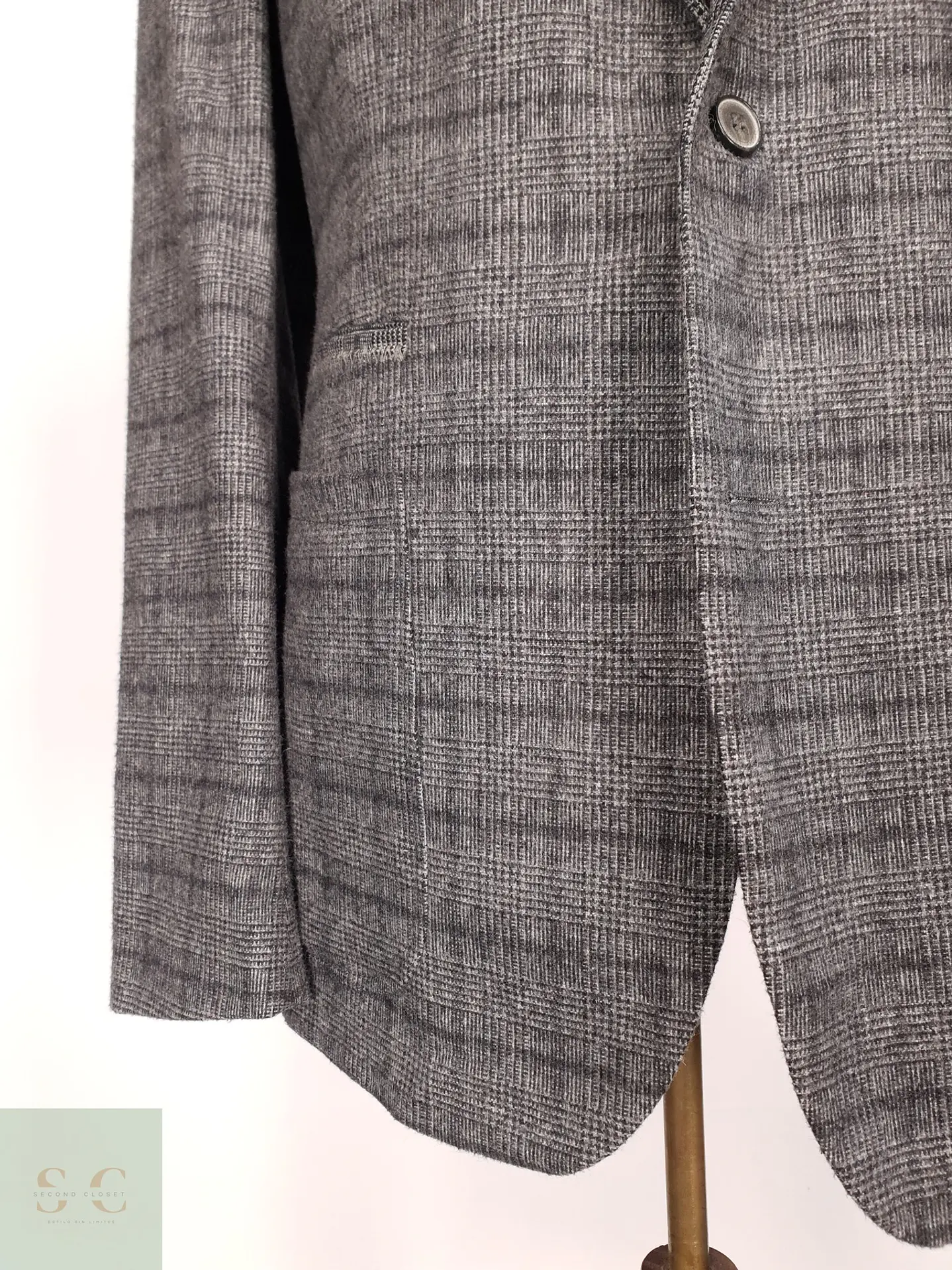 Blazer Texturizado en Paño de Lana a Cuadros Club of Gents Talla SM 2
