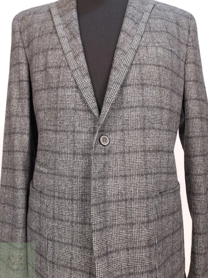 Blazer Texturizado en Paño de Lana a Cuadros Club of Gents Talla SM 3