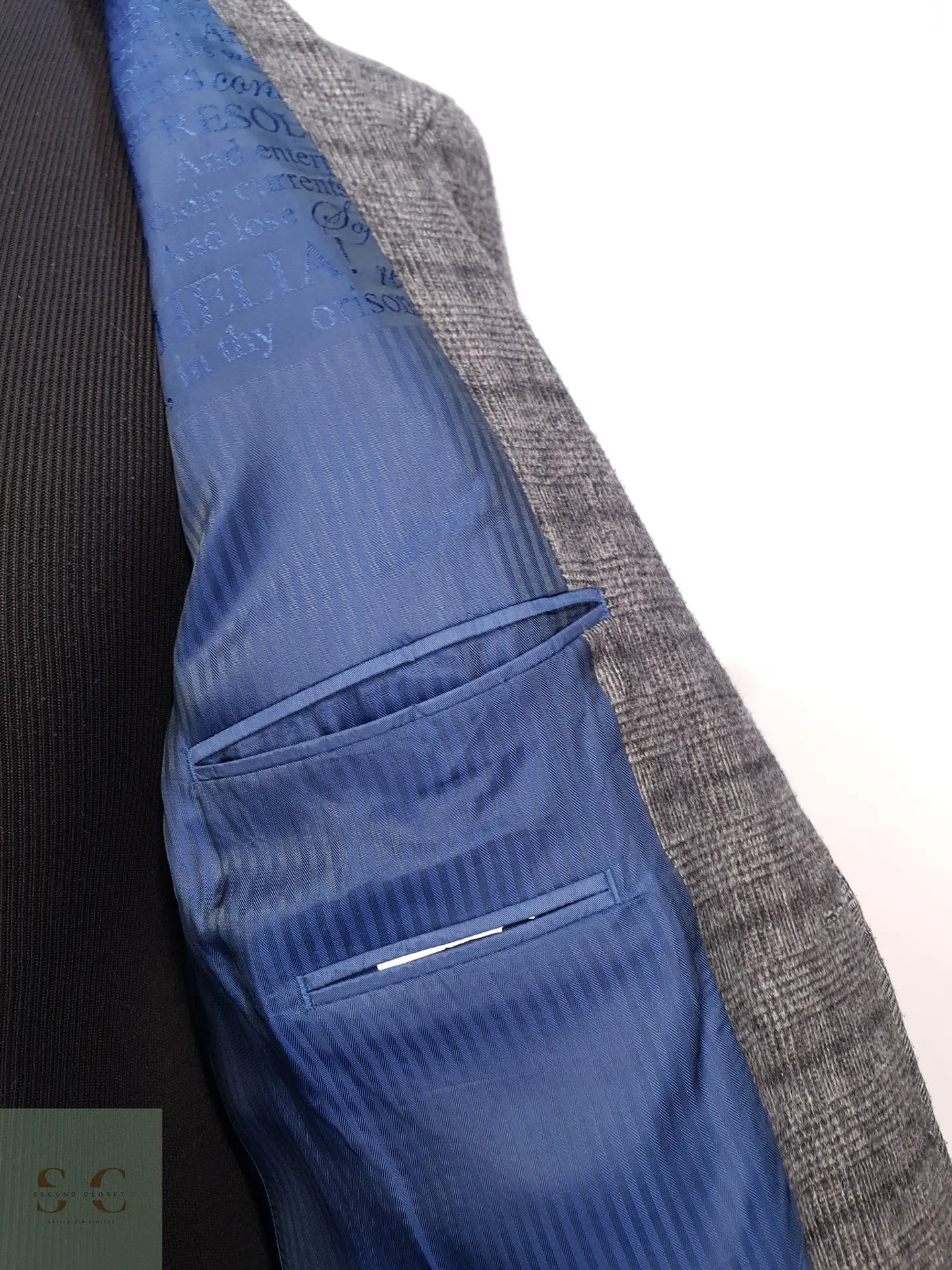 Blazer Texturizado en Paño de Lana a Cuadros Club of Gents Talla SM 7