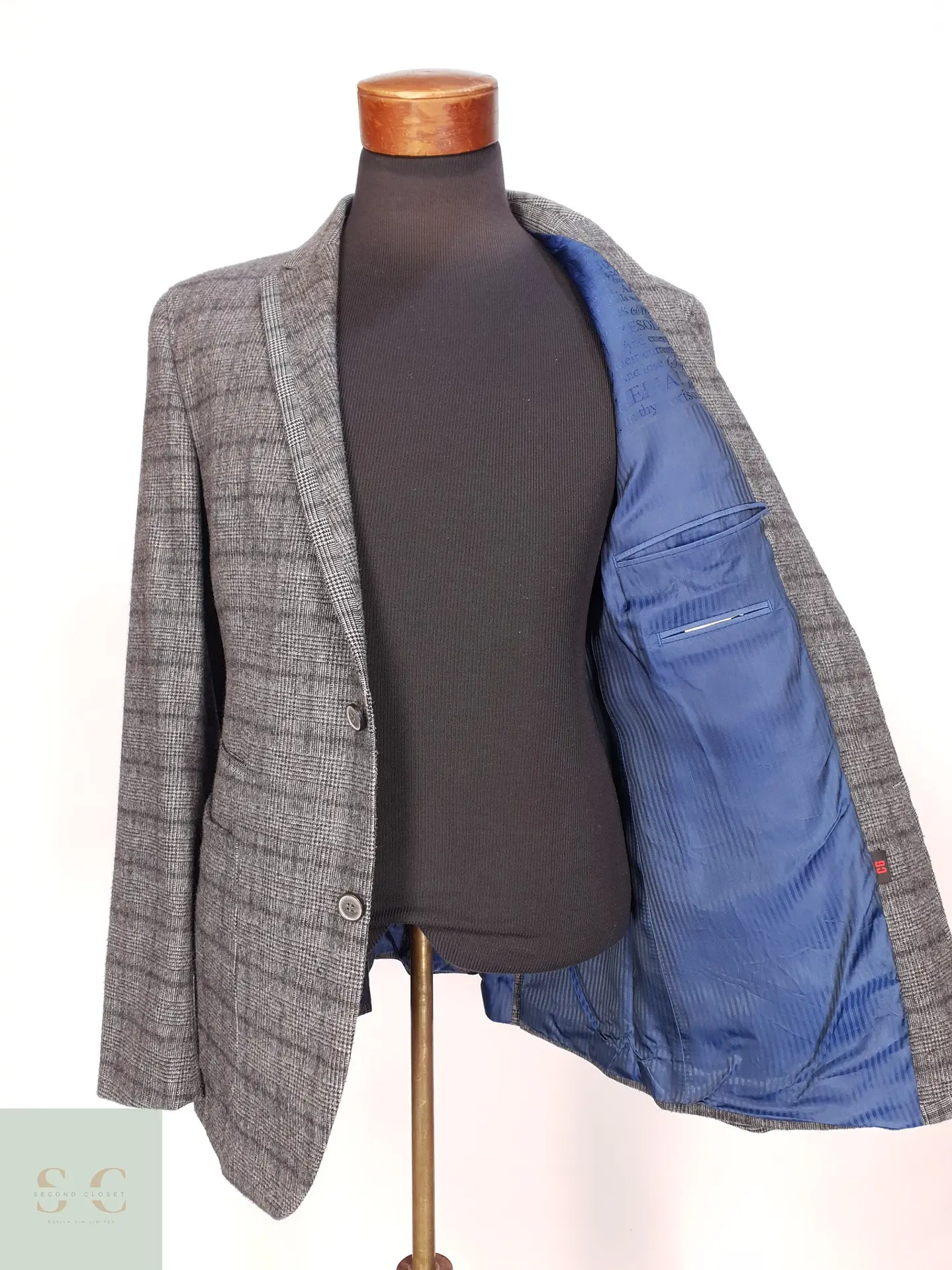 Blazer Texturizado en Paño de Lana a Cuadros Club of Gents Talla SM 8