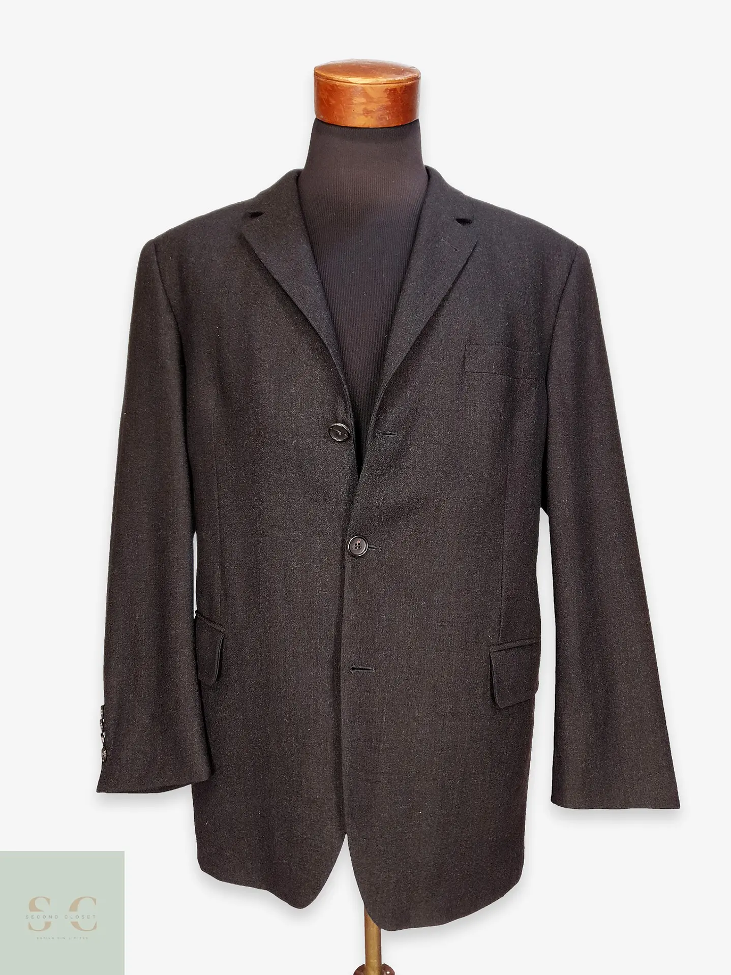 Blazer Clásico de Paño Grafito en Lana Virgen Peek & Cloppenburg Talla ML 1