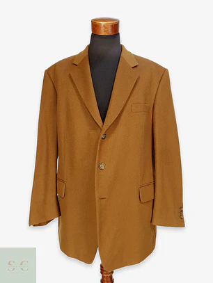 Blazer Estructurado de Paño Fino Camel en Lana Virgen Commander Talla XL