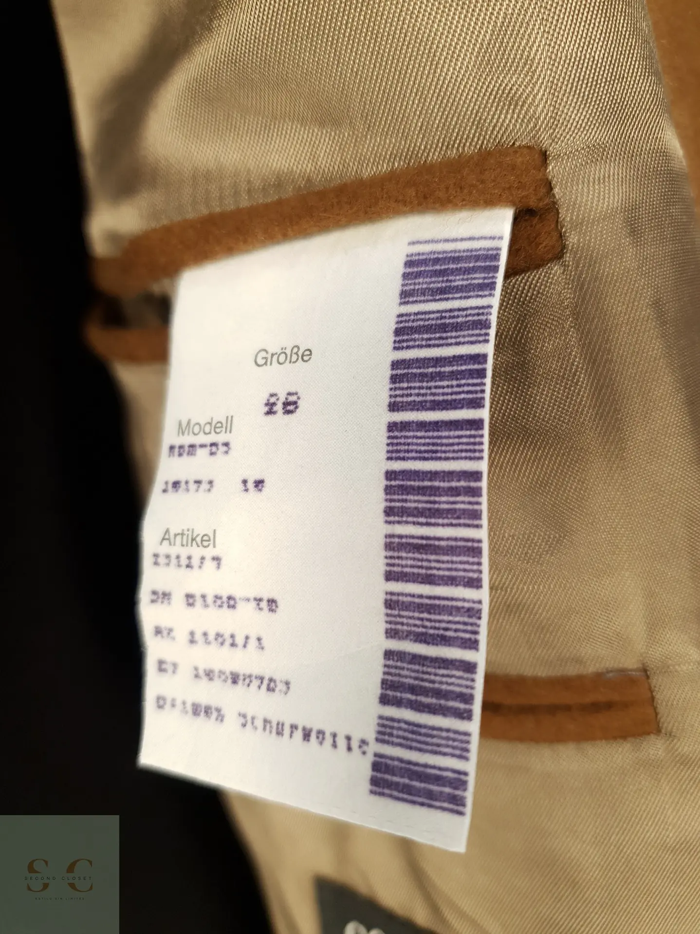 Blazer Estructurado de Paño Fino Camel en Lana Virgen Commander Talla XL 7