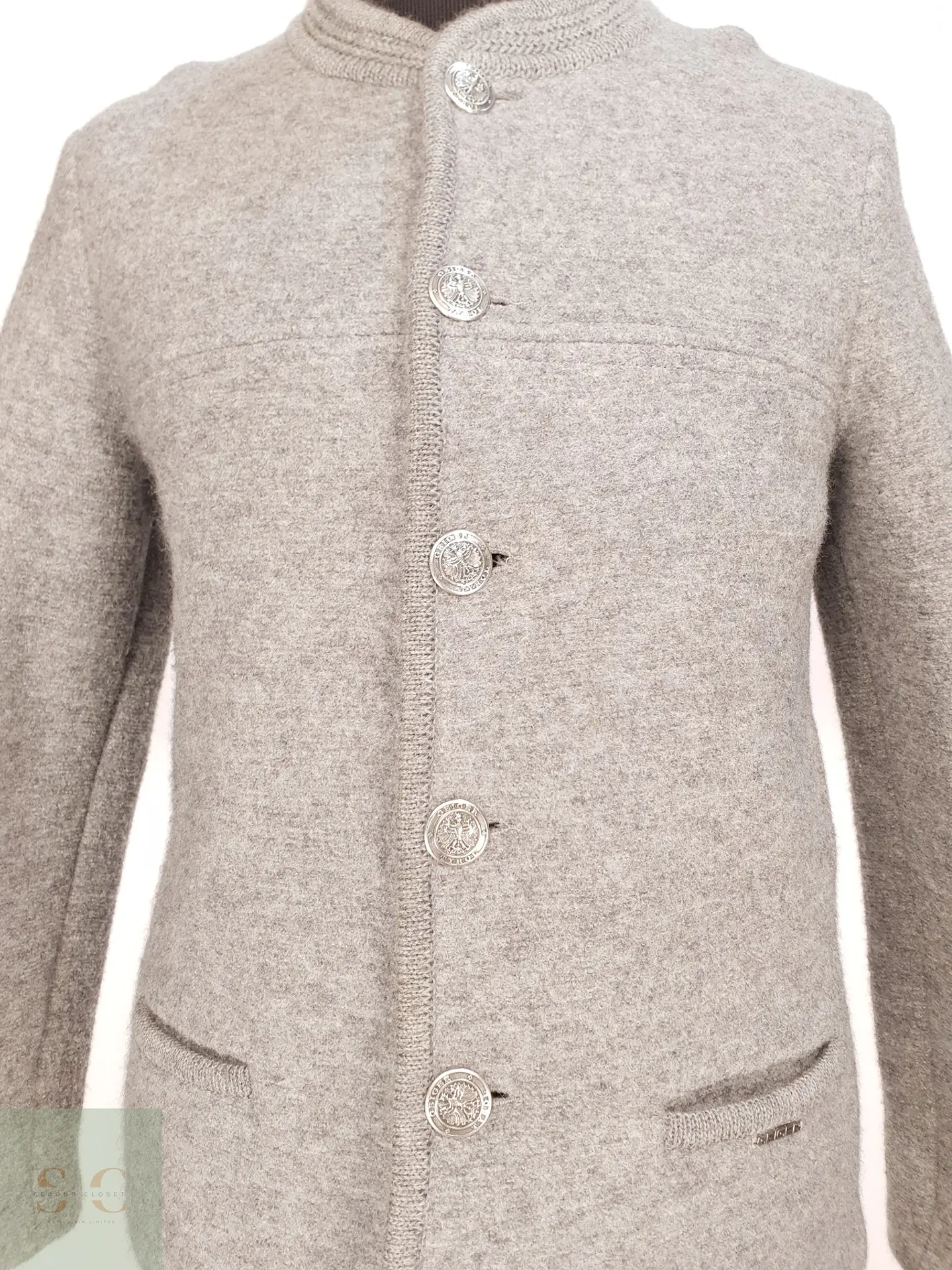 Chaqueta Alpina de Lana Hervida con Botones Metalizados Geiger Talla SM 4