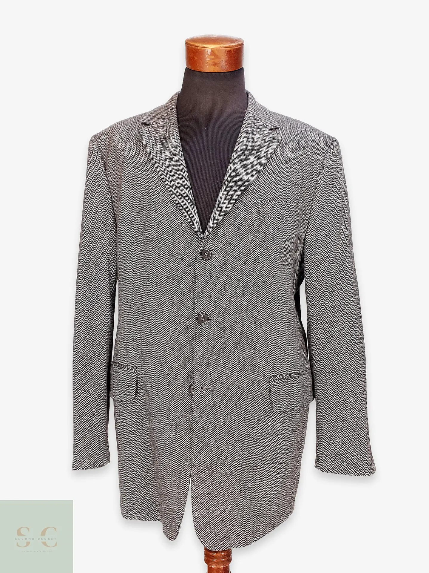 Blazer Clásico en Paño de Espiga con Cashmere McEARL Talla LXL 1