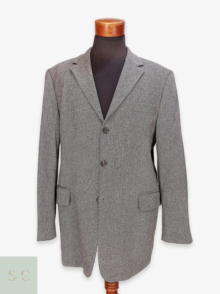 Blazer Clásico en Paño de Espiga con Cashmere McEARL Talla LXL 1