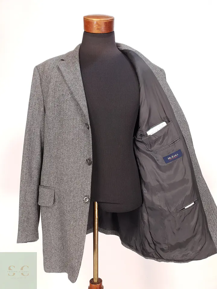 Blazer Clásico en Paño de Espiga con Cashmere McEARL Talla LXL 8