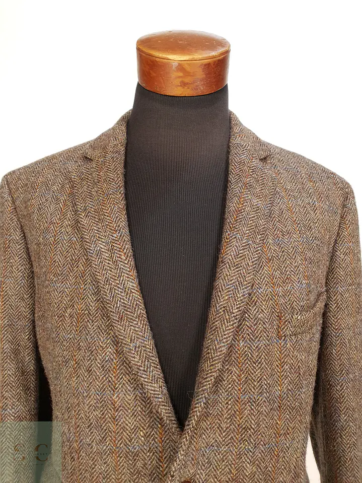 Blazer Harris Tweed de Espiga con Bolsillo Cerillero Atelier Torino Talla ML 4