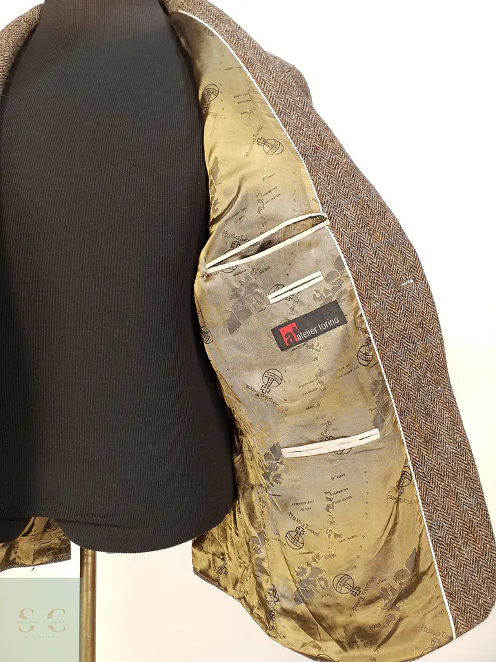 Blazer Harris Tweed de Espiga con Bolsillo Cerillero Atelier Torino Talla ML 5