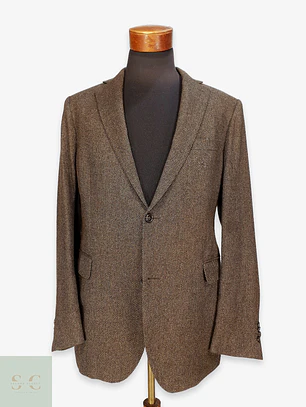 Blazer Texturizado de Sarga Diagonal en Cashmere y Seda Eduard Dressler Talla ML