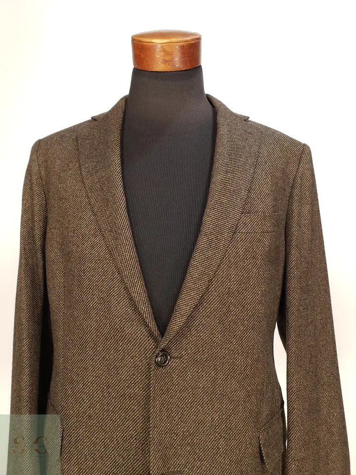 Blazer Texturizado de Sarga Diagonal en Cashmere y Seda Eduard Dressler Talla ML 3