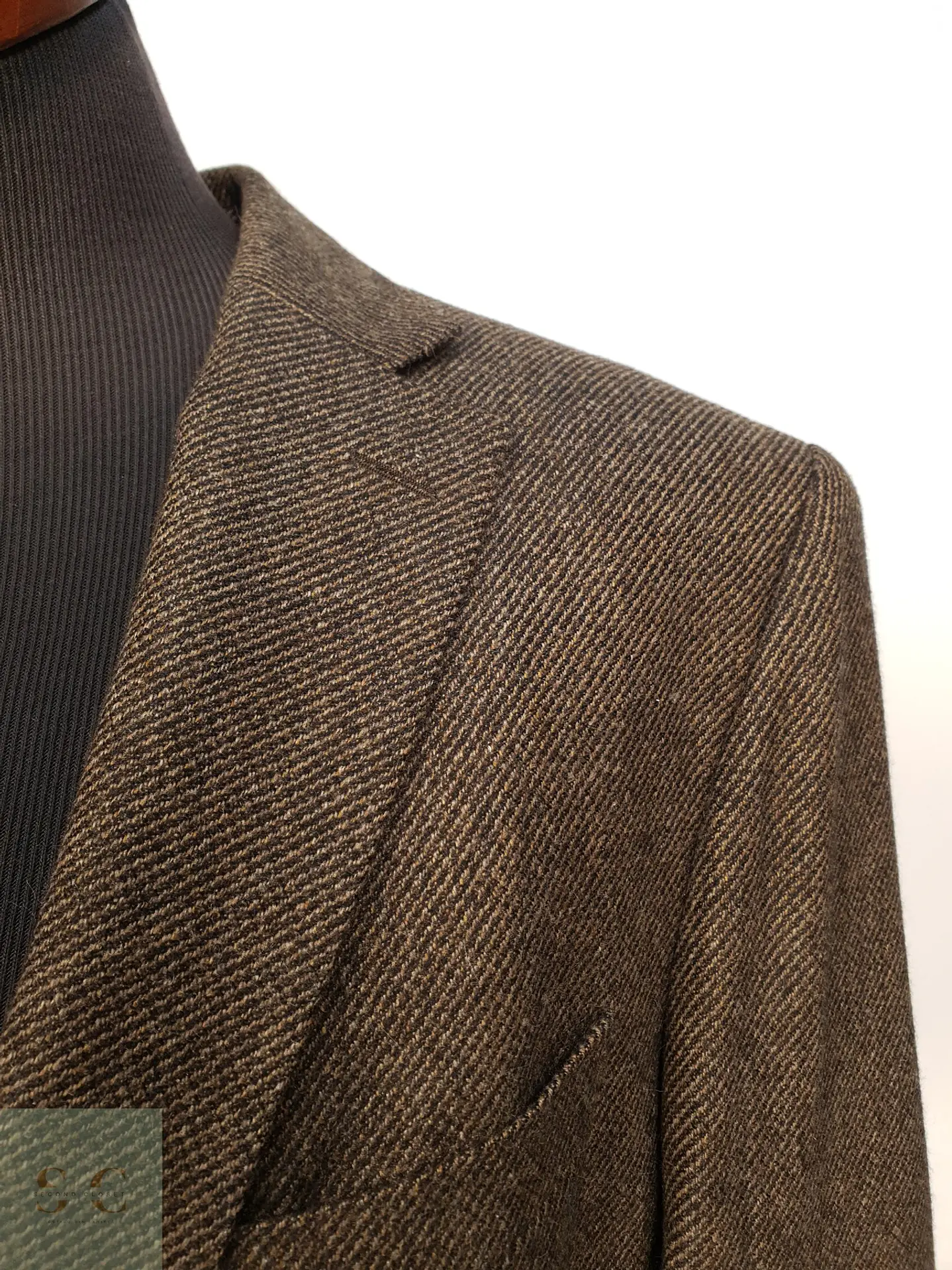 Blazer Texturizado de Sarga Diagonal en Cashmere y Seda Eduard Dressler Talla ML 4