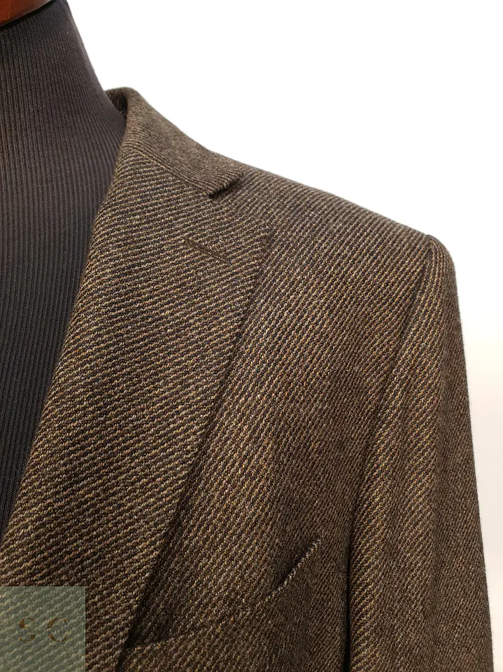 Blazer Texturizado de Sarga Diagonal en Cashmere y Seda Eduard Dressler Talla ML 4