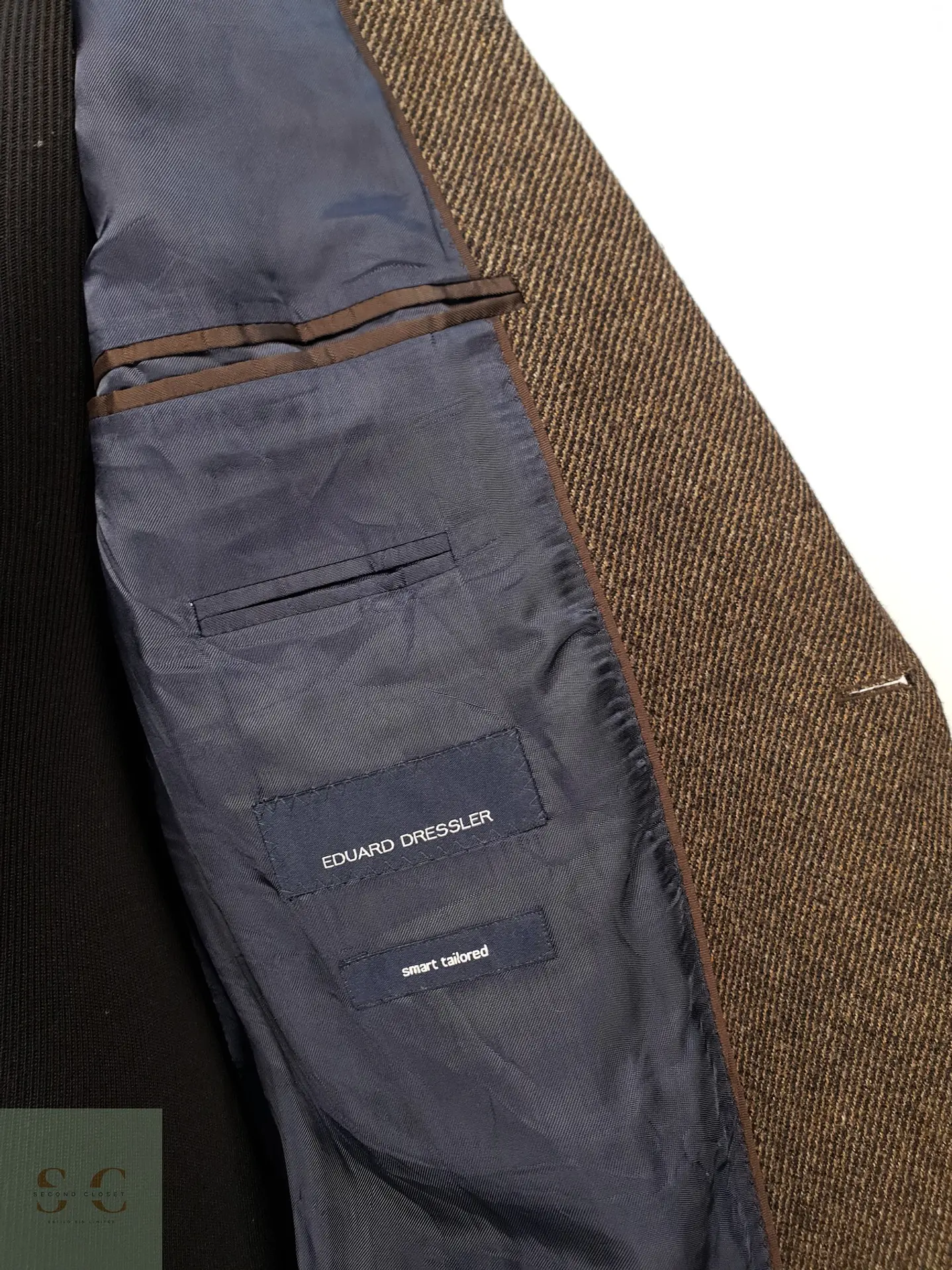 Blazer Texturizado de Sarga Diagonal en Cashmere y Seda Eduard Dressler Talla ML 5