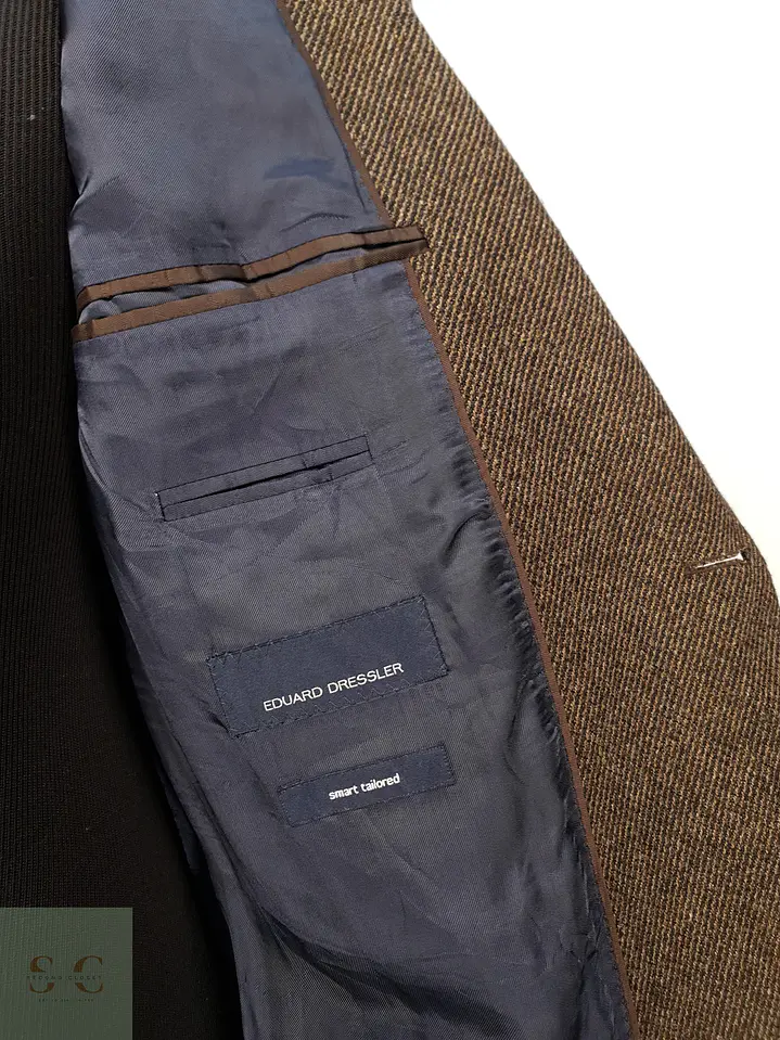 Blazer Texturizado de Sarga Diagonal en Cashmere y Seda Eduard Dressler Talla ML 5